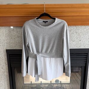 DREW Gray Layered Tie-Waist Women’s Top